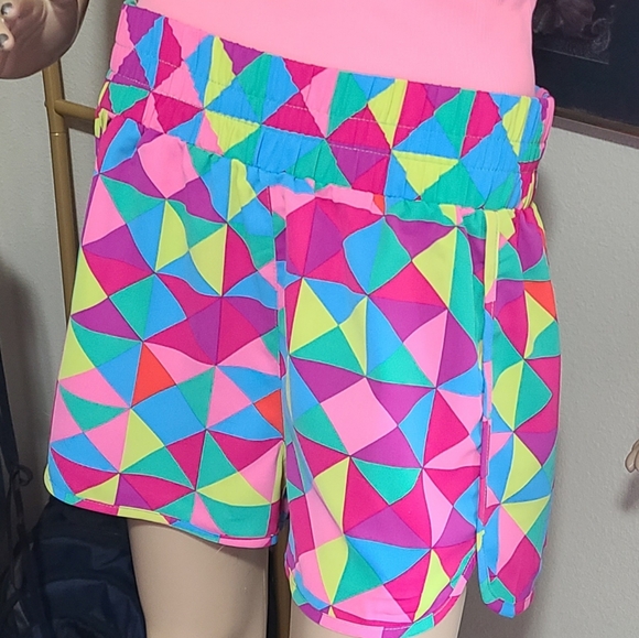 Colorful Geometric Women's Shorts - Picture 1 of 5